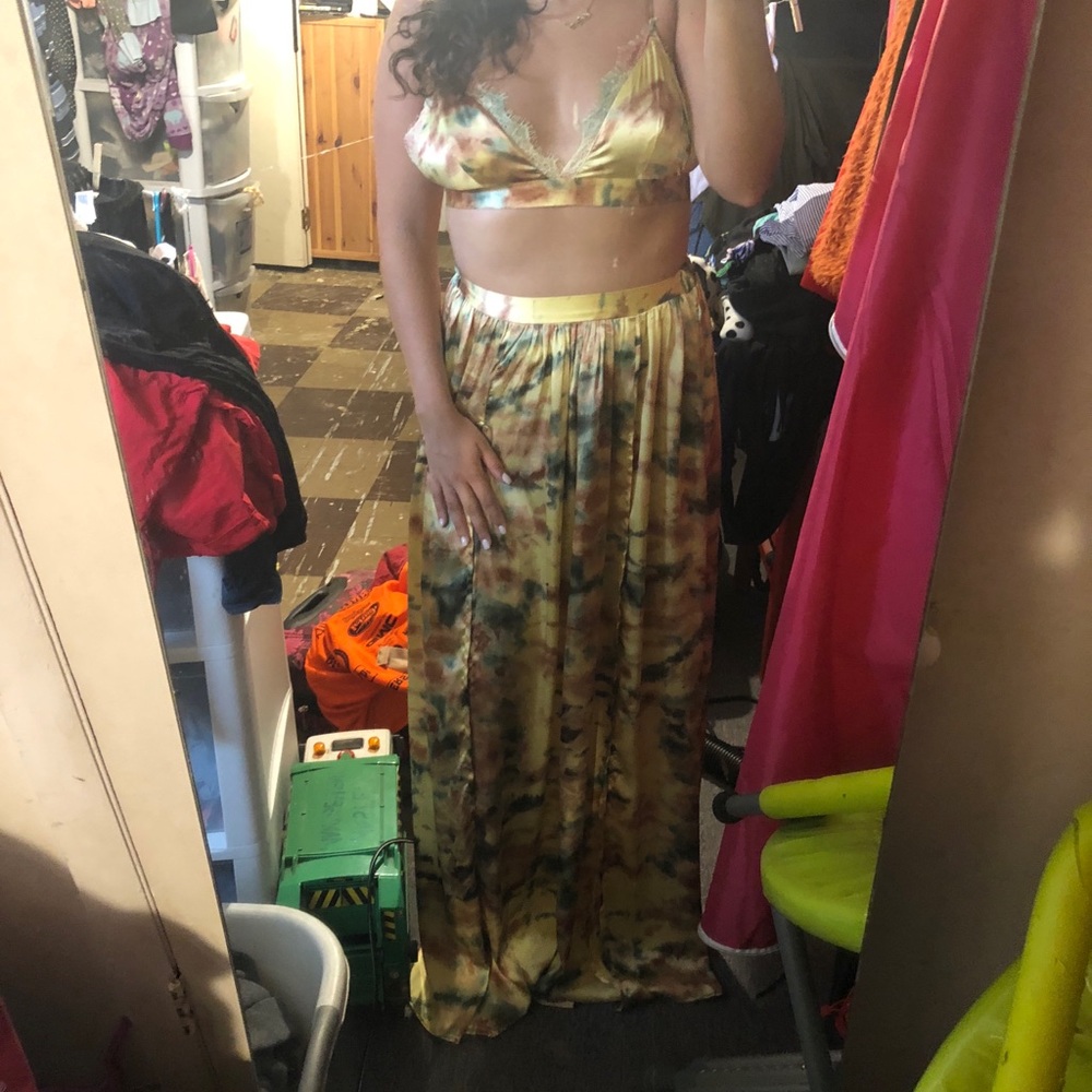 2 piece maxi and bandeau top
